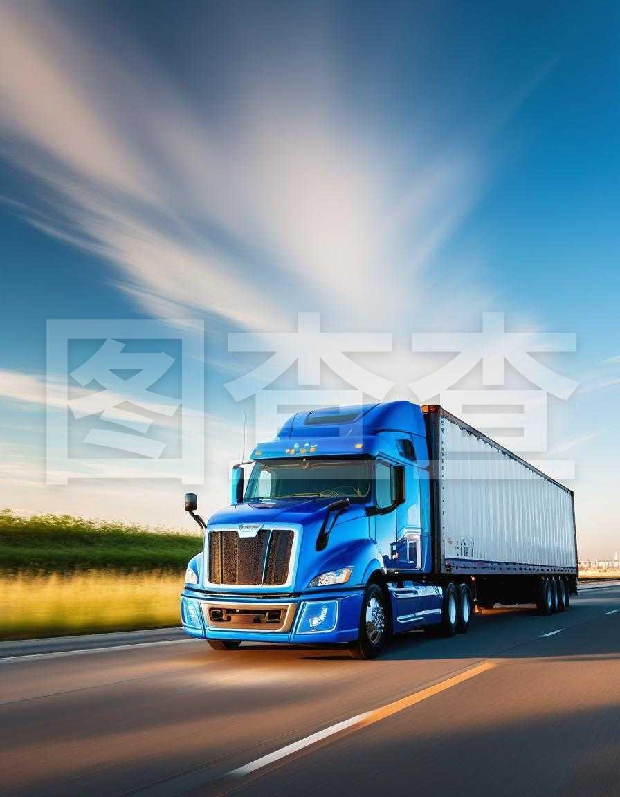 貨運卡車在公路上行駛